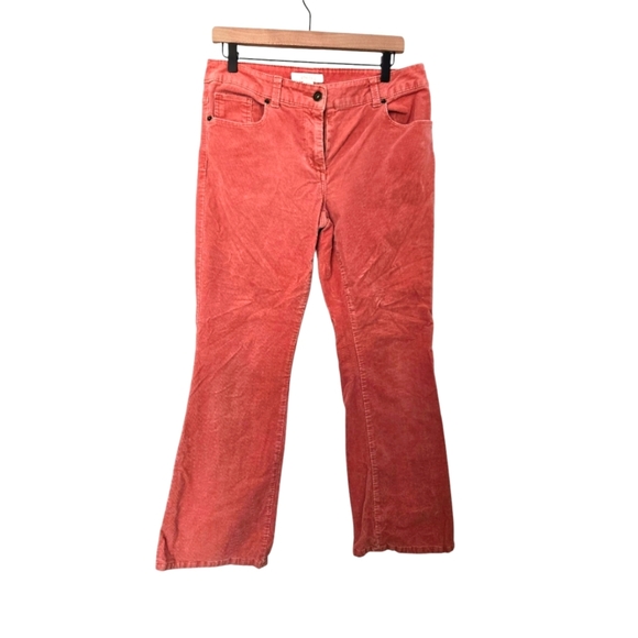 Chicos Coral Corduroy Flare Pants Size 0.5 - Picture 1 of 3